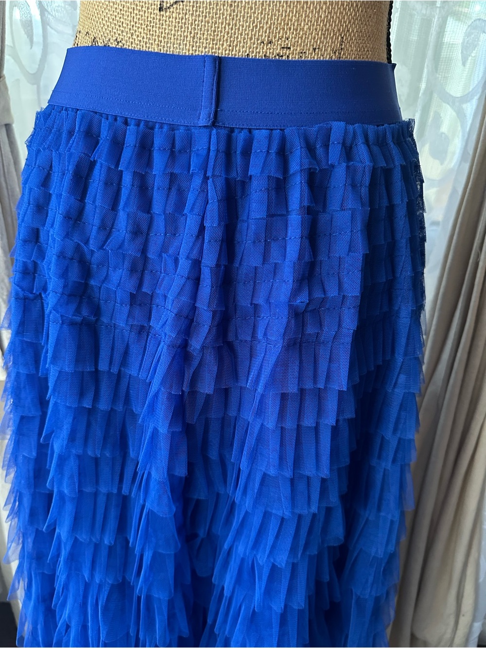 Royal Blue High-Low Tiered Ruffle Maxi Skirt - Women - Picture 6 of 9